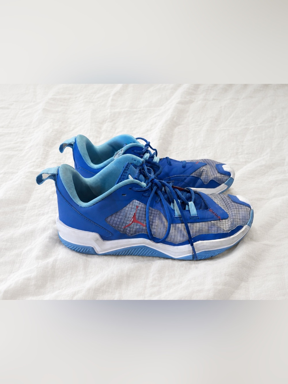 Jordan Blue Basketball Shoes with Red Jumpman